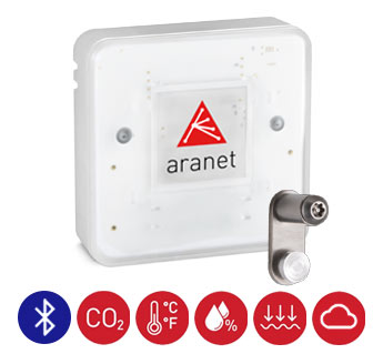 Aranet4 Pro No Display CO2 Bluetooth monitor with mount bracket